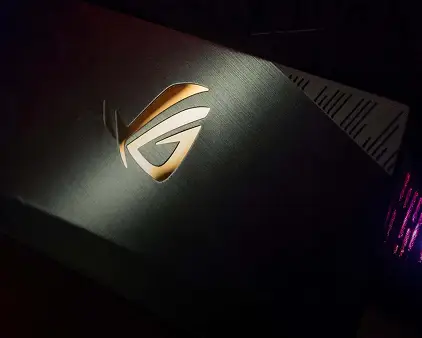 Logo van ASUS Republic of Gamers, bekend om gaming laptops en hardware.