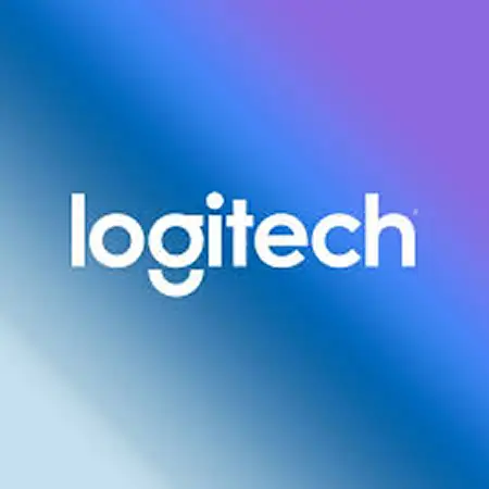 Logo van Logitech, fabrikant van gamingapparatuur en technologie.