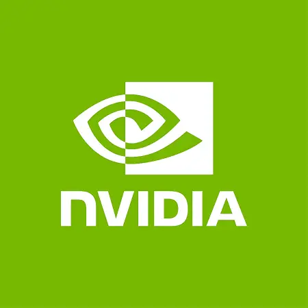 Logo van NVIDIA, bekend om grafische kaarten en AI-technologie.